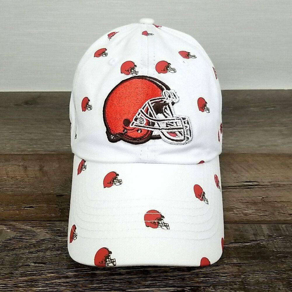 '47 Brand Women's White Cleveland Browns Confetti Clean Up Logo Adjustable Hat
